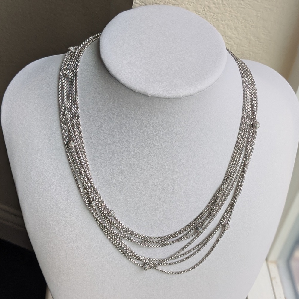 $2700 Yurman 36in 8 diamond station necklace